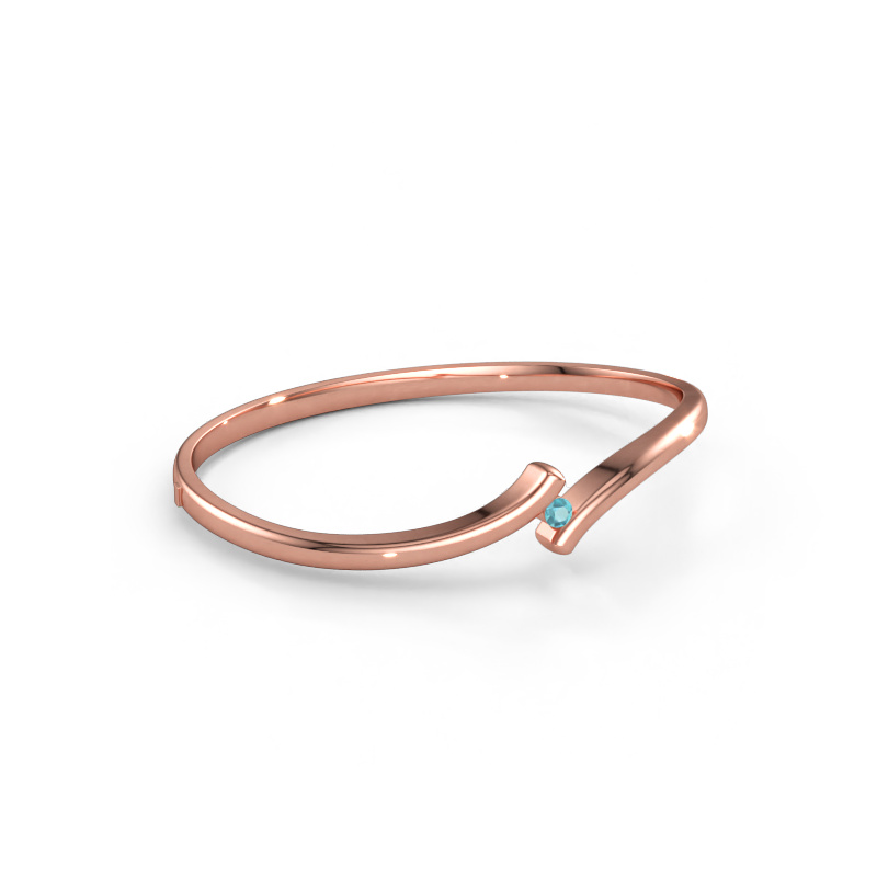Immagine di Bracciale rigido Amy 585 oro rosa Topazio blu 3.4 mm