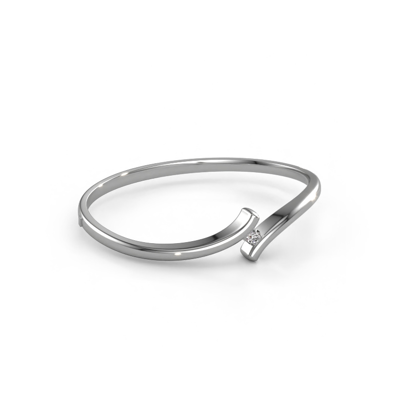 Image de Bracelet jonc Amy 585 or blanc Diamant 0.25 crt