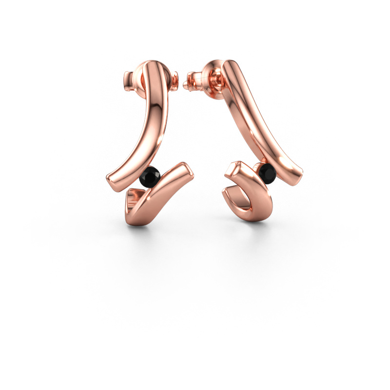 Immagine di Orecchini Amy 585 oro rosa Diamante nero 0.108 crt