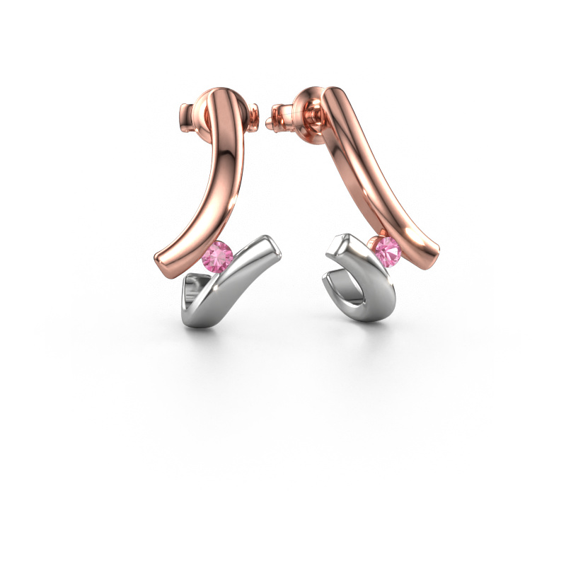 Image of Earrings Amy 585 rose gold Pink sapphire 2.2 mm
