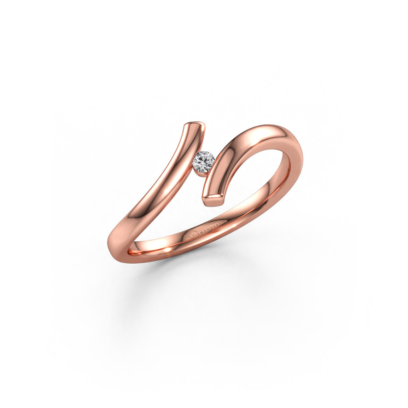 Immagine di Anello Amy 585 oro rosa Diamante lab grown 0.03 crt