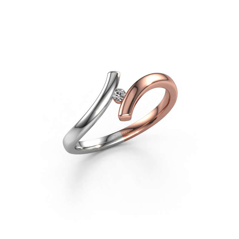 Image of Ring Amy 585 rose gold Diamond 0.03 crt