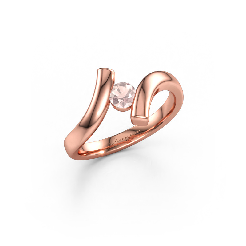Immagine di Anello Amy 585 oro rosa Morganite champagne 4 mm