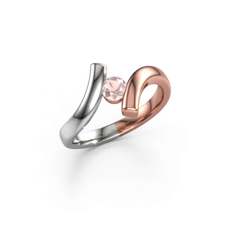 Image of Ring Amy 585 rose gold Morganite champagne 4 mm