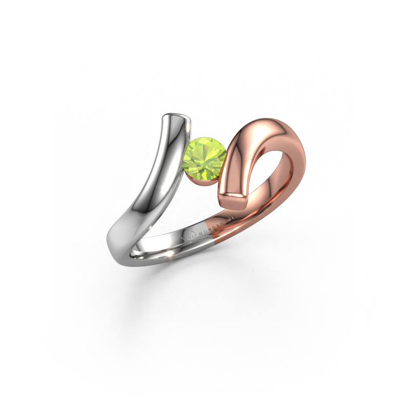 Image of Ring Amy 585 rose gold Peridot 4 mm