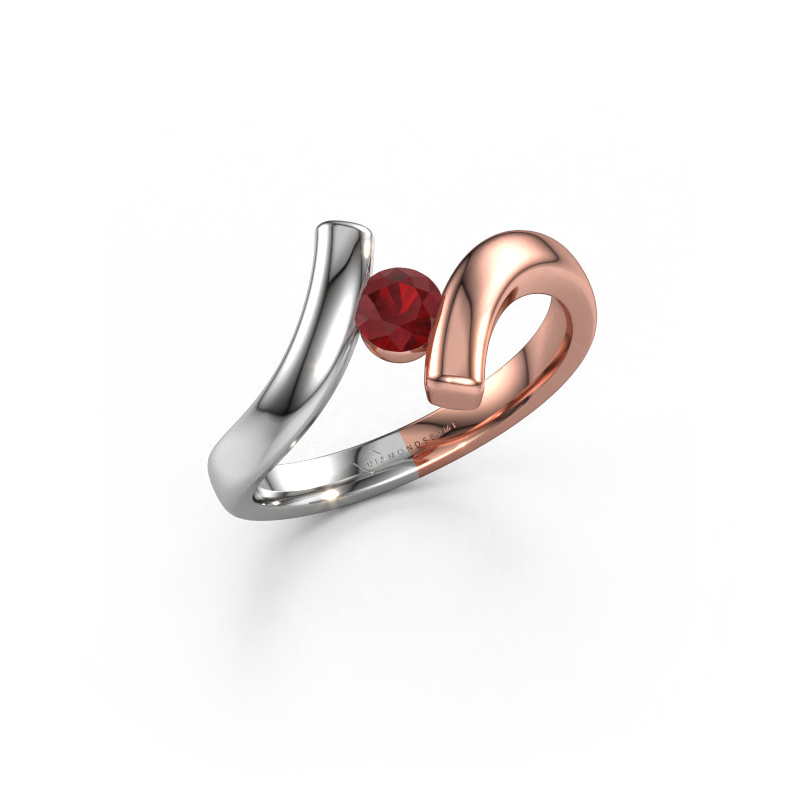 Image of Ring Amy 585 rose gold Ruby 4 mm