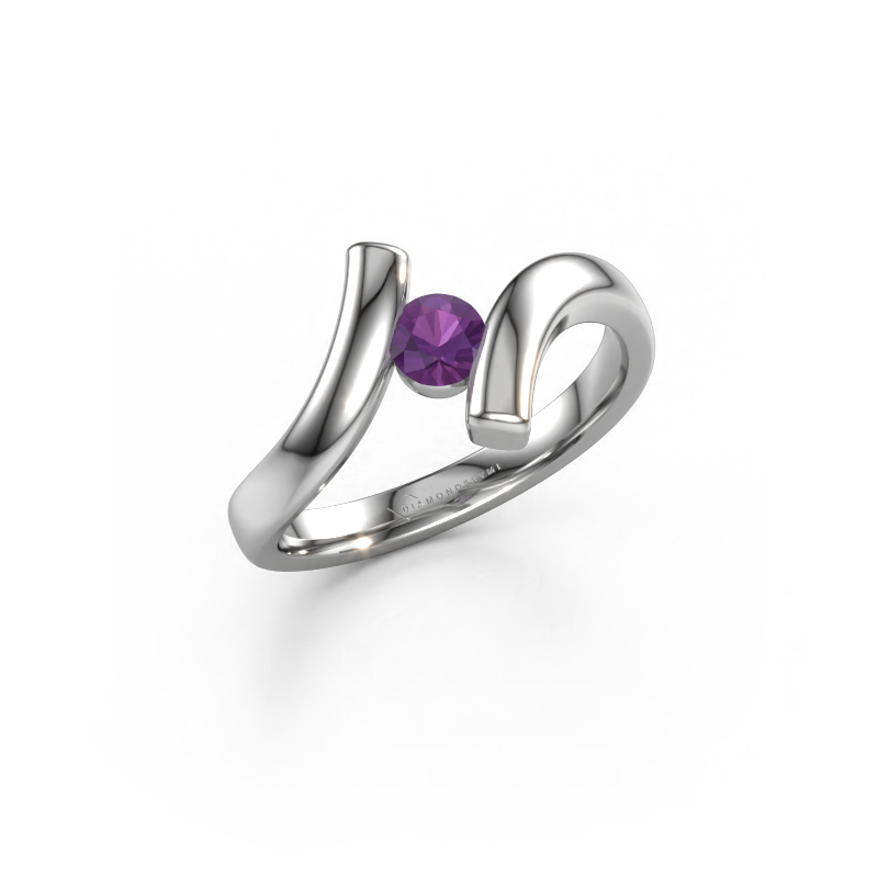 Image of Ring Amy 585 white gold Amethyst 4 mm