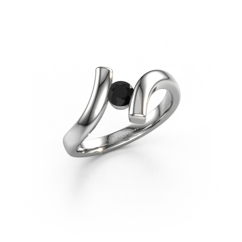 Image of Ring Amy 585 white gold Black diamond 0.30 crt