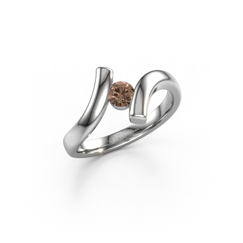 Image of Ring Amy 585 white gold Brown diamond 0.25 crt