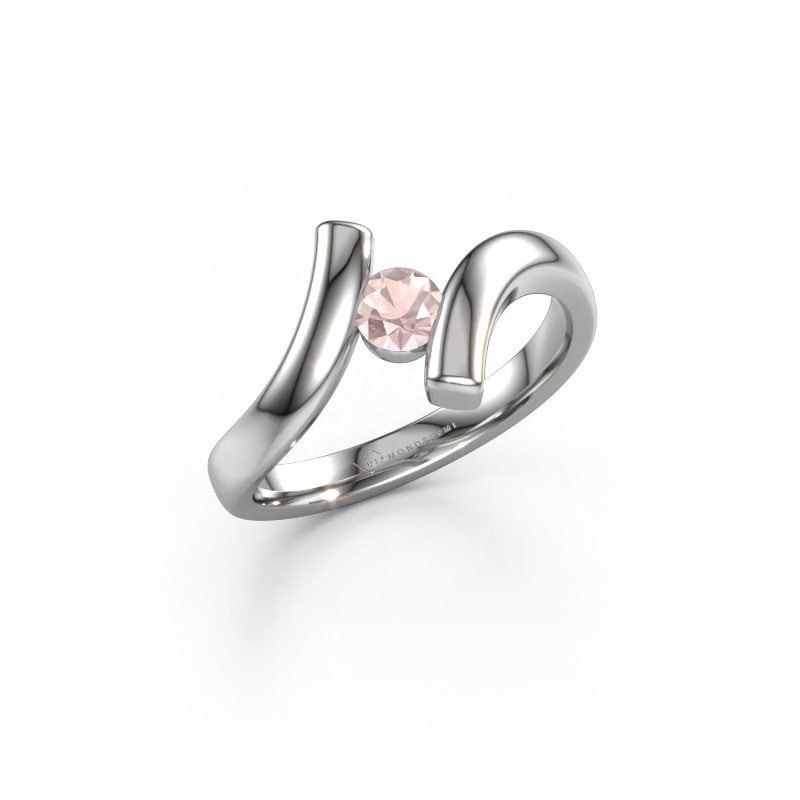 Image of Ring Amy 950 platinum Morganite champagne 4 mm