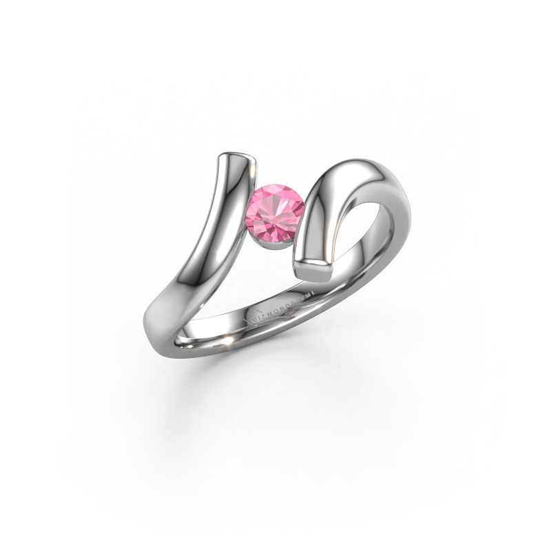 Image of Ring Amy 950 platinum Pink sapphire 4 mm