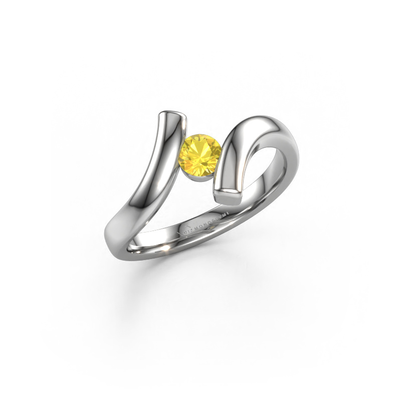 Image of Ring Amy 950 platinum Yellow sapphire 4 mm
