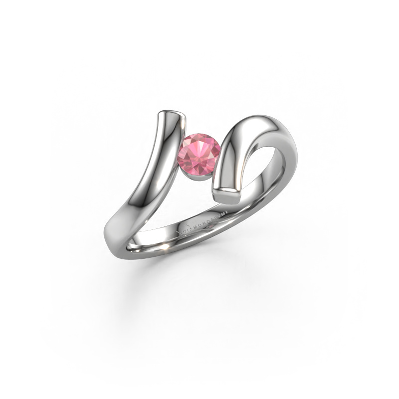 Image of Ring Amy 585 white gold Tourmaline pink 4 mm