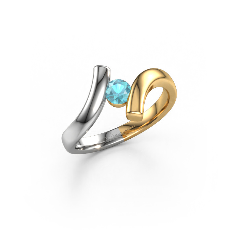Image of Ring Amy 585 gold Blue topaz 4 mm
