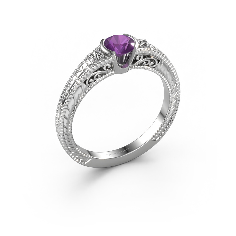 Image of Engagement ring Anamaria 585 white gold Amethyst 5 mm