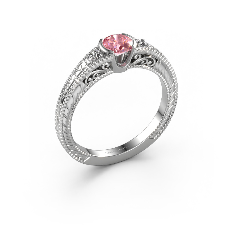 Image of Engagement ring Anamaria 585 white gold Pink lab grown diamond 5 mm