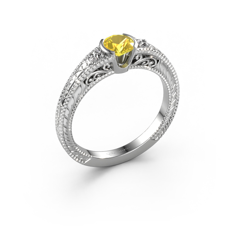 Image of Engagement ring Anamaria 585 white gold Yellow sapphire 5 mm
