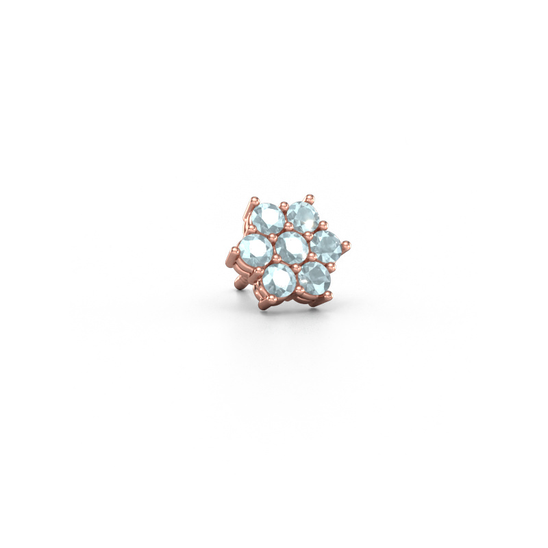 Image of Men's earring Andreas 585 rose gold Aquamarine 2.4 mm