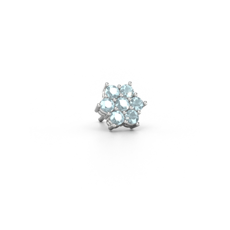 Image of Men's earring Andreas 585 white gold Aquamarine 2.4 mm