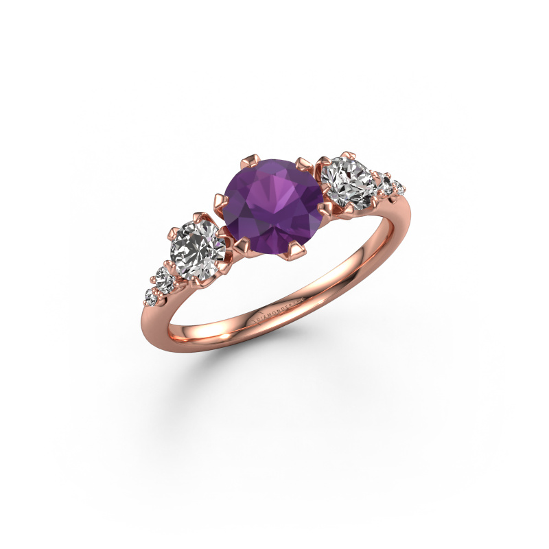 Bild von Verlobungsring Aniek RND 585 Roségold Amethyst 6.5 mm