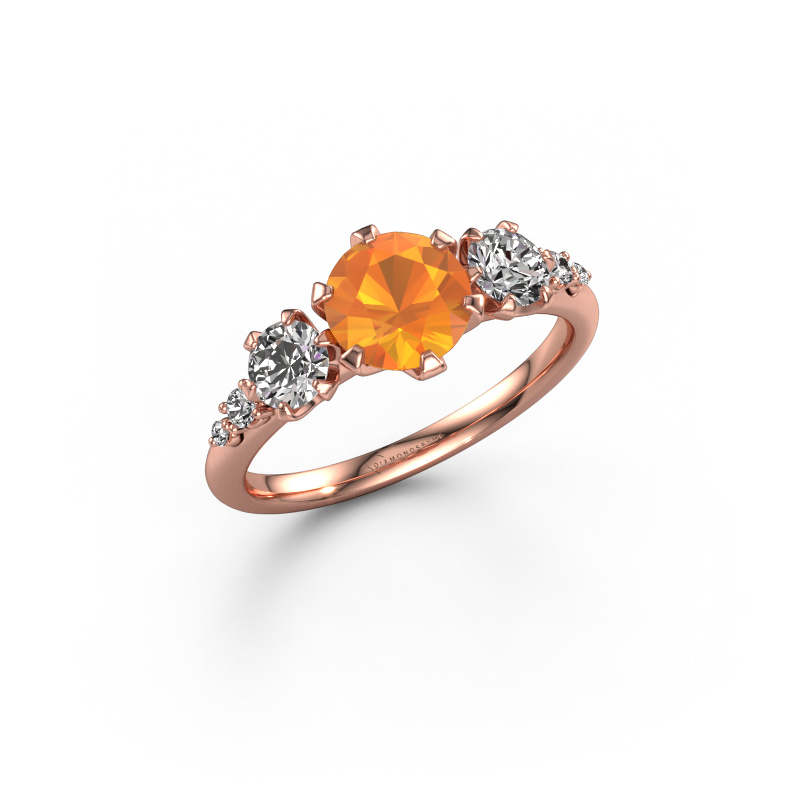 Bild von Verlobungsring Aniek RND 585 Roségold Citrin 6.5 mm