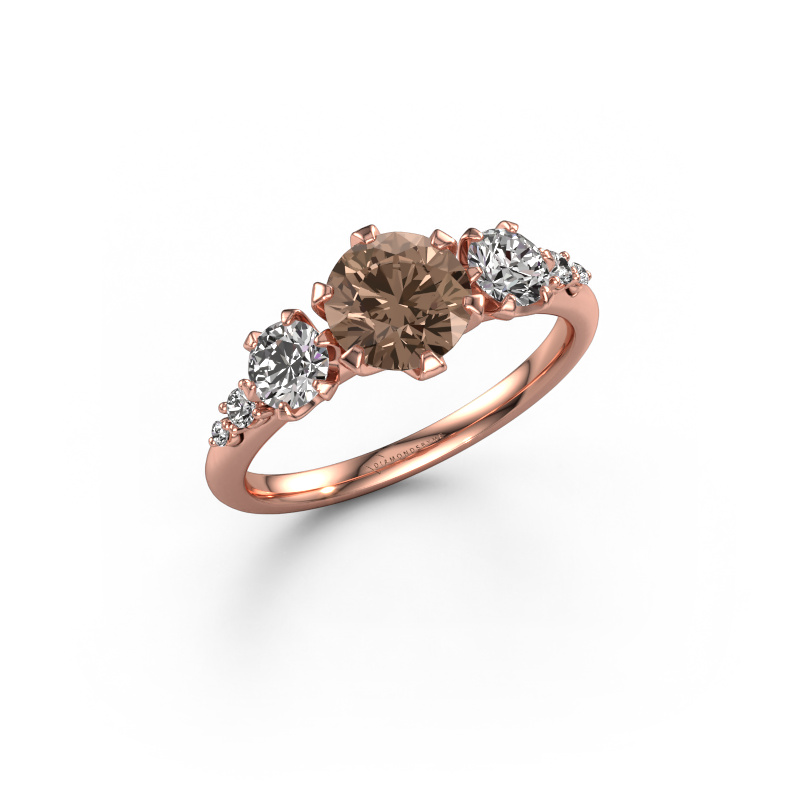 Bild von Verlobungsring Aniek RND 585 Roségold Braun Diamant 1.565 crt