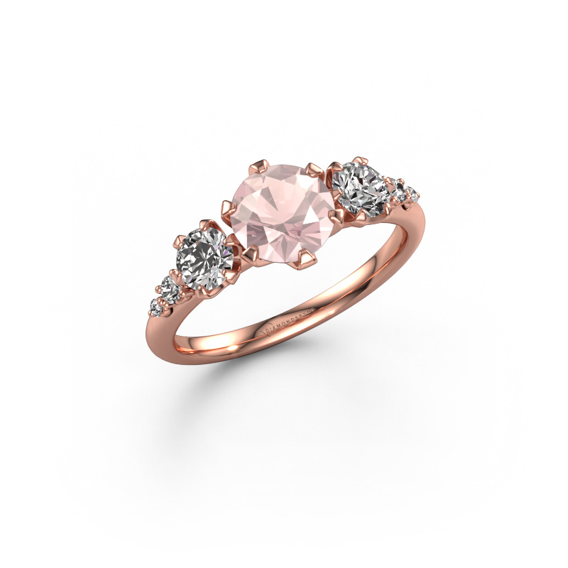 Image of Engagement ring Aniek RND 585 rose gold Morganite champagne 6.5 mm