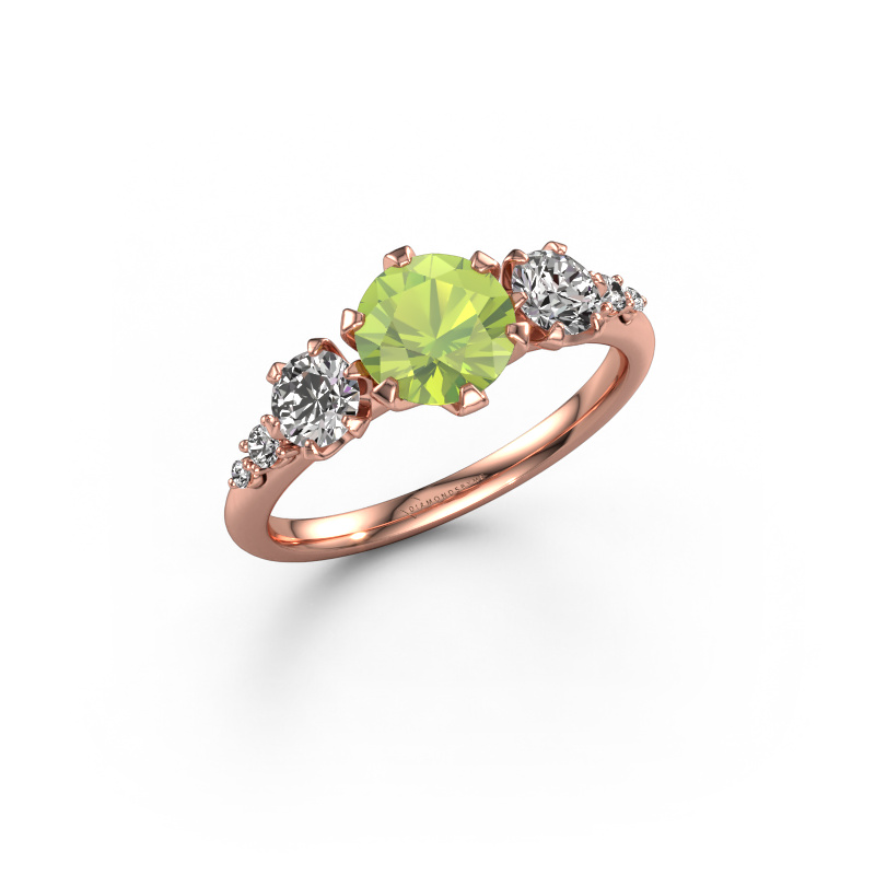 Bild von Verlobungsring Aniek RND 585 Roségold Peridot 6.5 mm