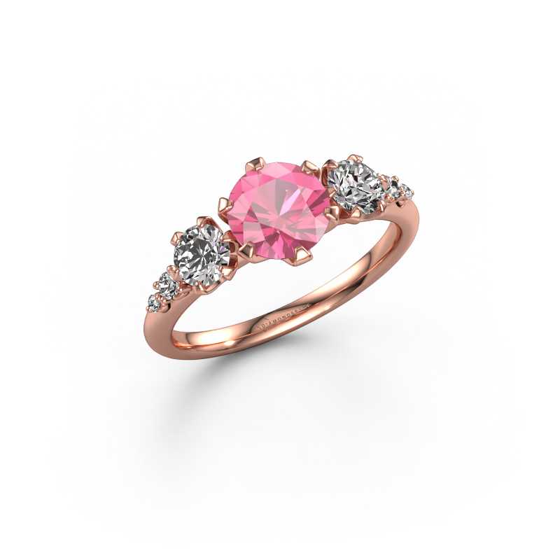 Bild von Verlobungsring Aniek RND 585 Roségold Pink Saphir 6.5 mm