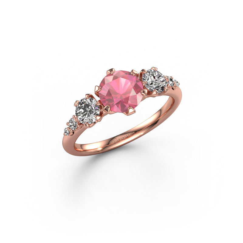 Image of Engagement ring Aniek RND 585 rose gold Tourmaline pink 6.5 mm