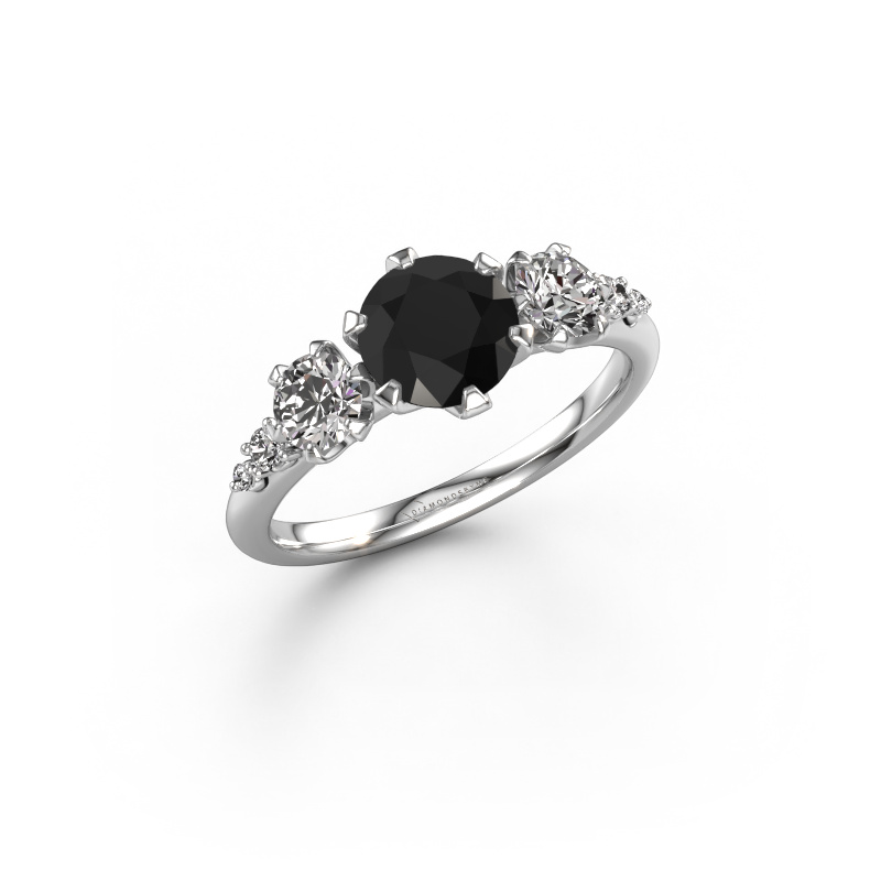Image of Engagement ring Aniek RND 585 white gold Black diamond 1.865 crt