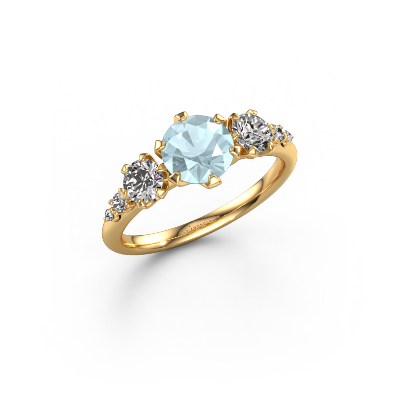 Image of Engagement ring Aniek RND 585 gold Aquamarine 6.5 mm