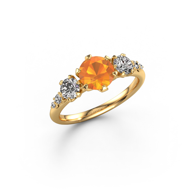 Image de Bague de fiançailles Aniek RND 585 or jaune Citrine 6.5 mm