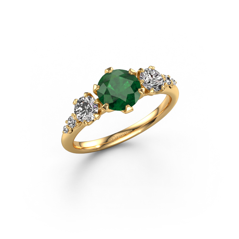 Image of Engagement ring Aniek RND 585 gold Emerald 6.5 mm