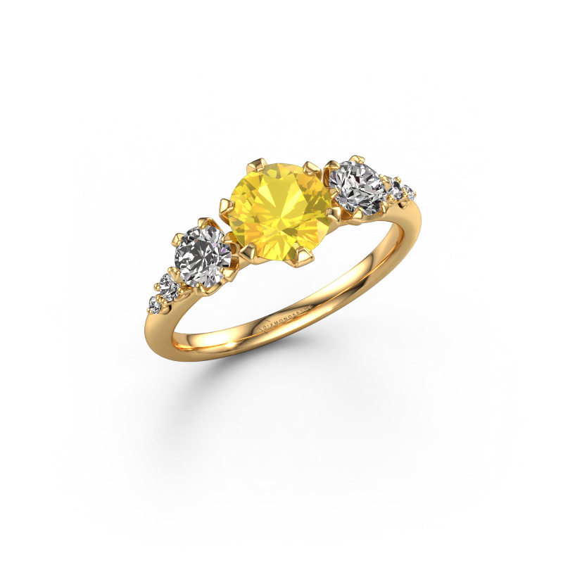 Bild von Verlobungsring Aniek RND 585 Gold Gelb Saphir 6.5 mm