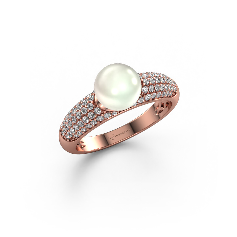 Image of Ring Anisa 585 rose gold White pearl 7 mm