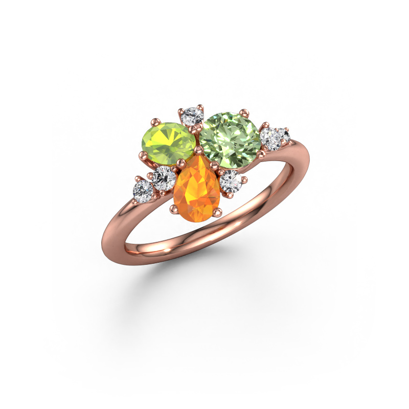 Bild von Ring Anja 585 Roségold Grüner Labor-Diamant 5.4 mm