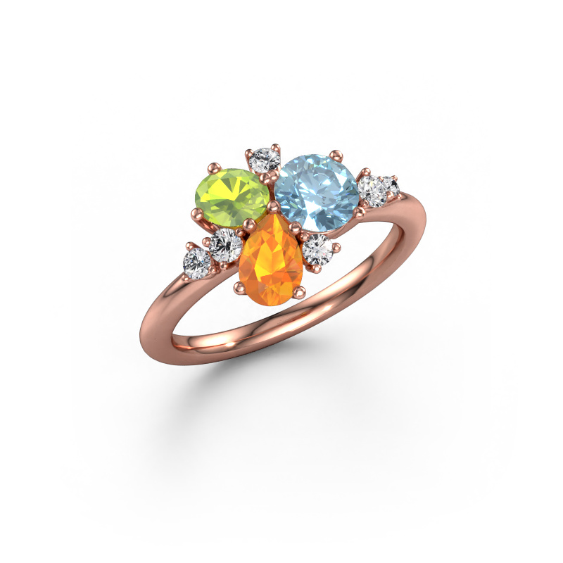 Bild von Ring Anja 585 Roségold Blauer Labordiamant 5.4 mm