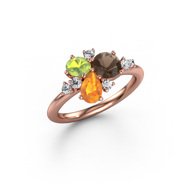 Image of Ring Anja 585 rose gold Smokey quartz 5.4 mm