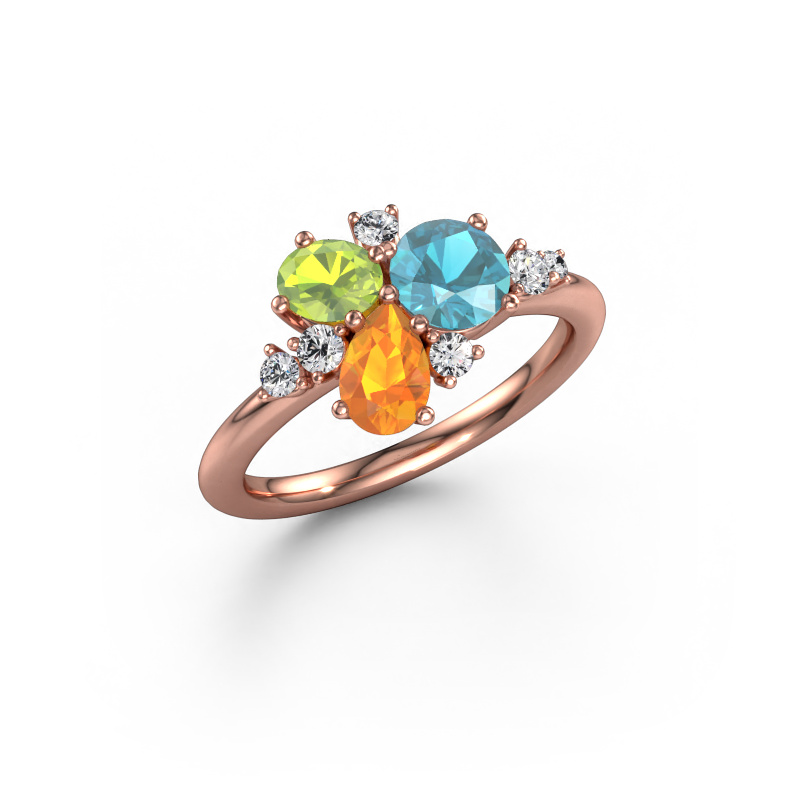 Bild von Ring Anja 585 Roségold Blau Topas 5.4 mm
