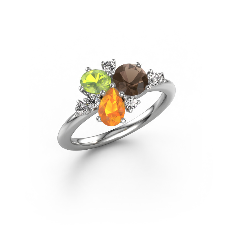 Image of Ring Anja 585 white gold Smokey quartz 5.4 mm
