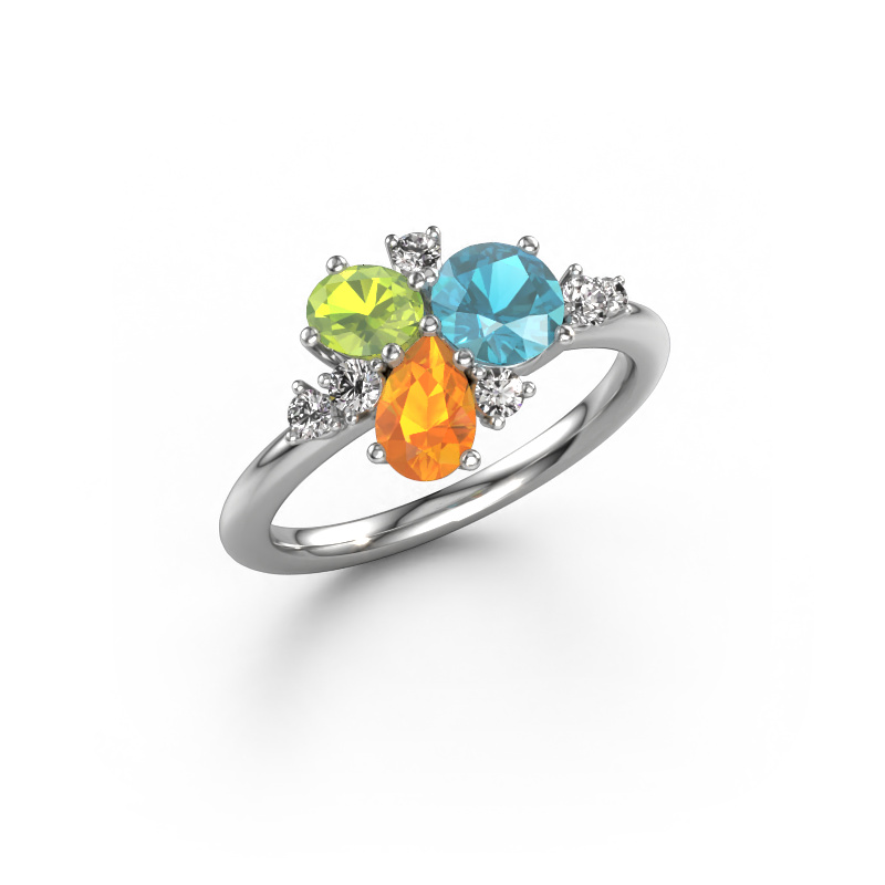 Image of Ring Anja 585 white gold Blue topaz 5.4 mm