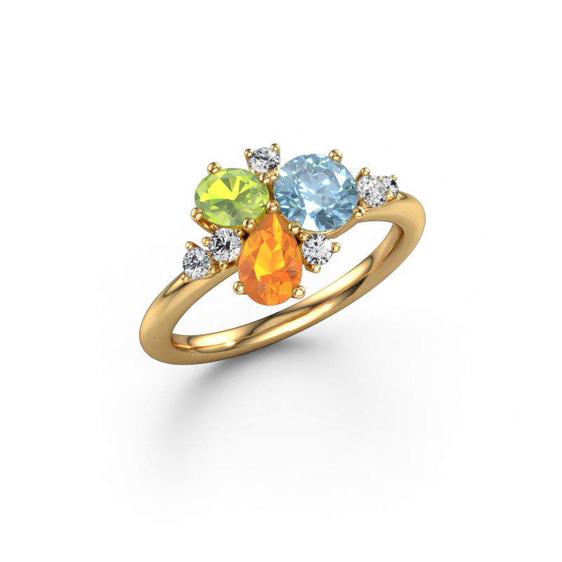 Bild von Ring Anja 585 Gold Blauer Labordiamant 5.4 mm