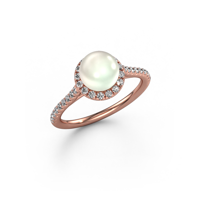 Bild von Ring Anke 585 Roségold Weiße Perl 7 mm