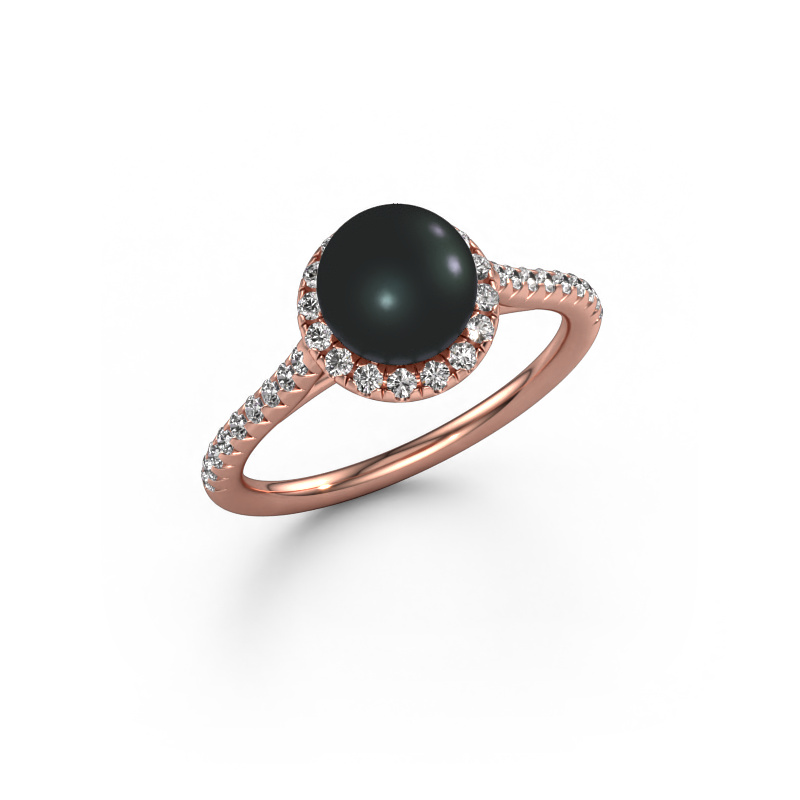 Image of Ring Anke 585 rose gold Black pearl 7 mm