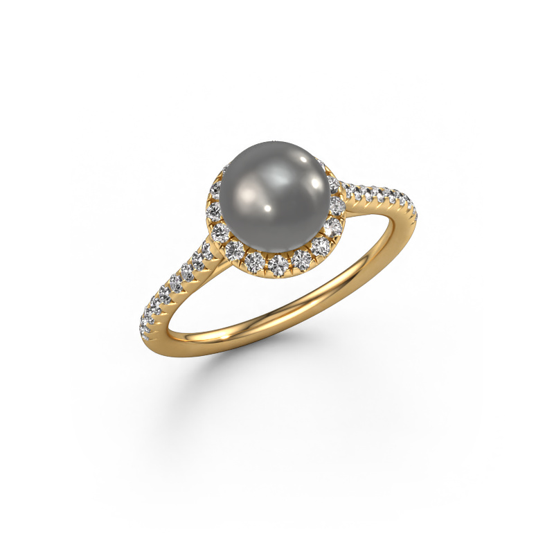 Image of Ring Anke 585 gold Grey pearl 7 mm
