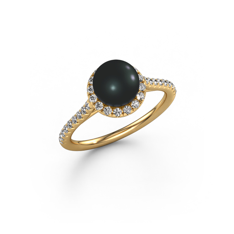 Image of Ring Anke 585 gold Black pearl 7 mm