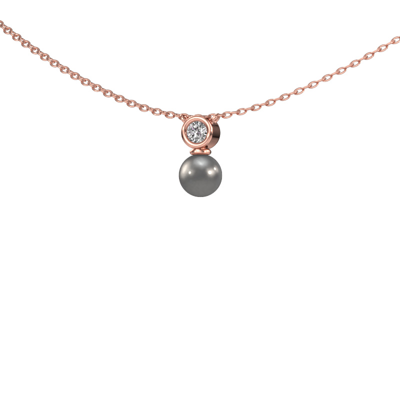 Image of Pendant Ann 585 rose gold Grey pearl 5 mm