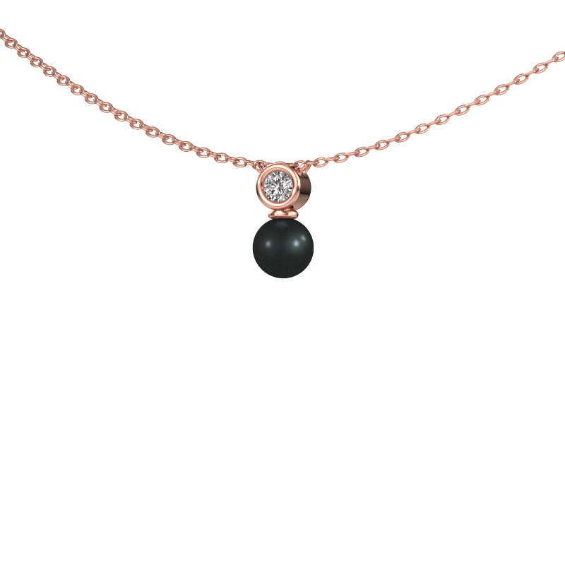 Image of Pendant Ann 585 rose gold Black pearl 5 mm