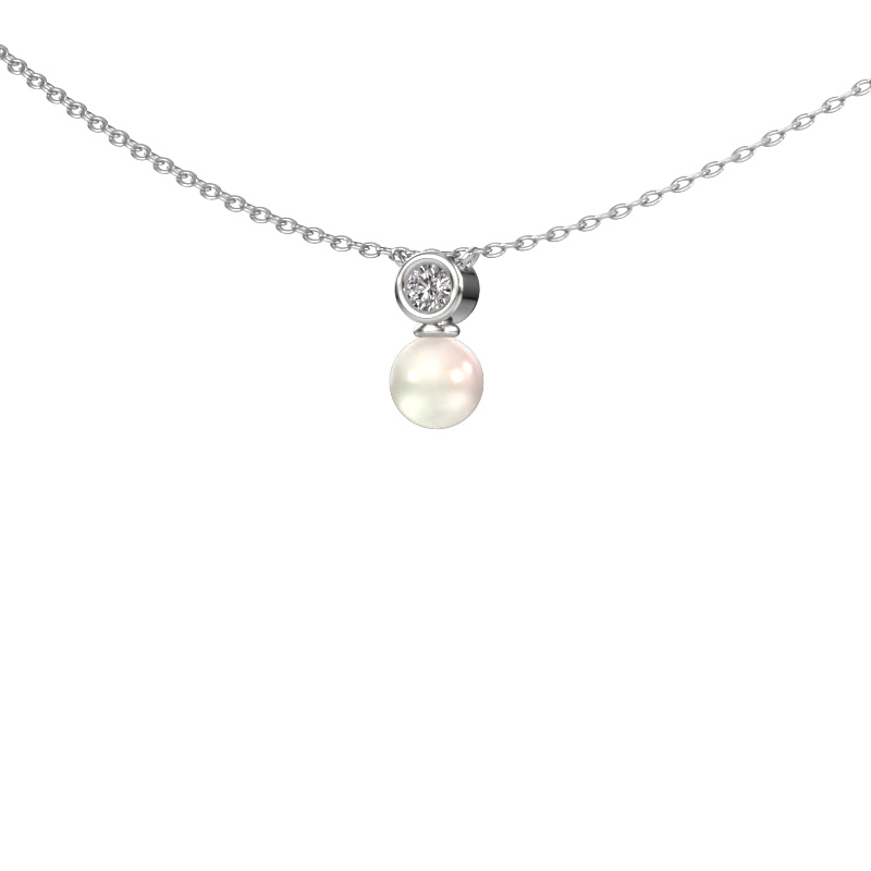 Image of Pendant Ann 585 white gold White pearl 5 mm